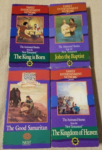 Animated Stories From the New Testament 4 VHS Video Tape Lot Nest Ent. Christian
