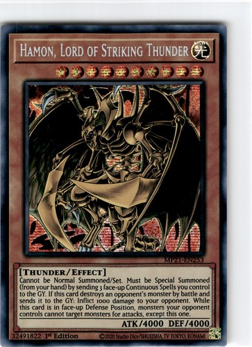 Hamon, Lord of Striking Thunder MP21-EN253 YuGiOh 2021 Tin of Ancient Battles Mega Pack card