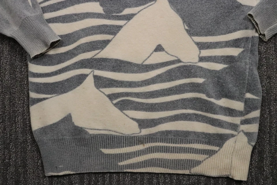 Suéter Vintage Años 80 Mezcla Mohair Para Mujer Mediano Caballos Ecuestres DISTRESS Foto 2 de 4