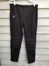 Vintage Adidas Goalie Pants Padded Knees Made in USA Black See Measurements