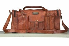 Goat Leather Bag Duffel Travel Genuine Gym Luggage Vintage Brown Overnight Men