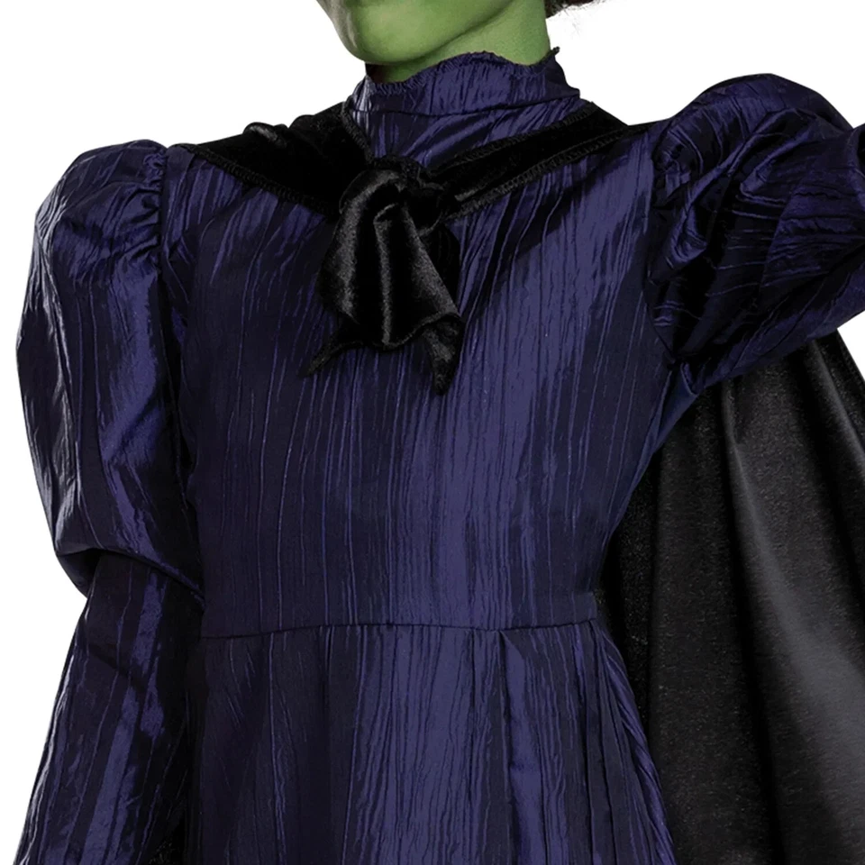 Disfraz de bruja Elphaba de lujo para niñas de película malvada 6-6X con sombrero mago Oz Foto 4 de 4