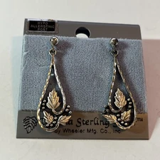 Dakota Sterling Silver Leaf dangle earrings