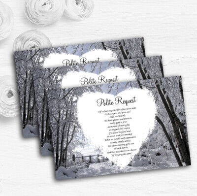 Personalisierte Winter Schneeszene Hochzeitsgeschenk Geldwunsch Gedicht Karten