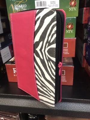  Biblia, REINA VALERA 1960 PEQUENA con Cierre, Fucsia/cebra Símil Piel 