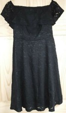HYLING FASHION WOMENS OFF SHOULDER LACE COCKTAIL PARTY DRESS BLACK LARGE uns nip