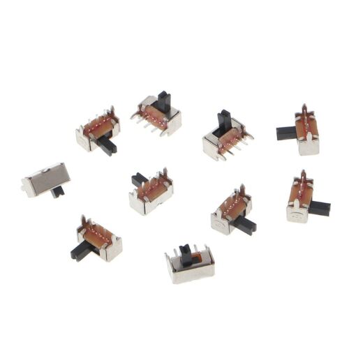 10 Pcs Toggle Vertical Slide Switch 1P2T 3 Pin 3mm Shank For PCB Mount SK12D07-V - Picture 1 of 7