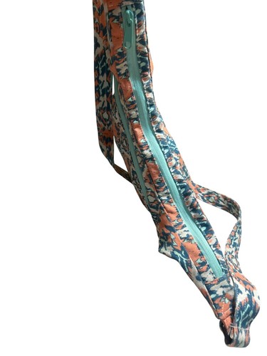 Kavu Crossbody Bag Purse Adjustable Strap Zipper Organizer Teal Orange Canvas - Picture 8 of 10