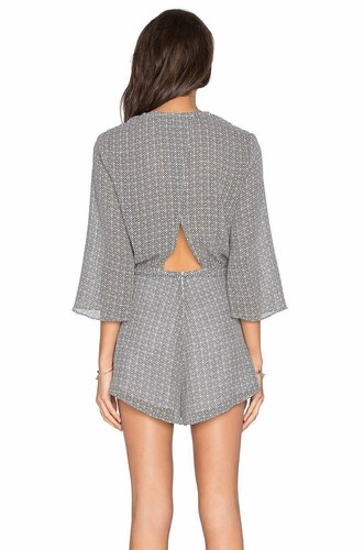 $229 BEC & BRIDGE GYPSET PLAYSUIT 8 designer jumpsuit ROMPER w BELT cutout back - Picture 4 of 7