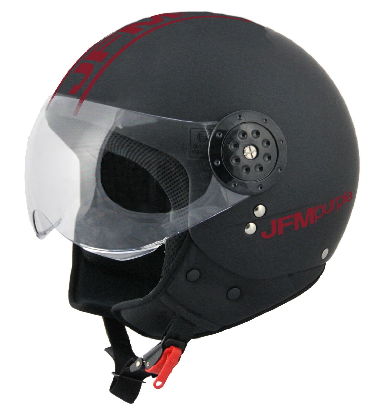 Casco Moto e Scooter Demi Jet OMOLOGATO JFM visiera elicottero