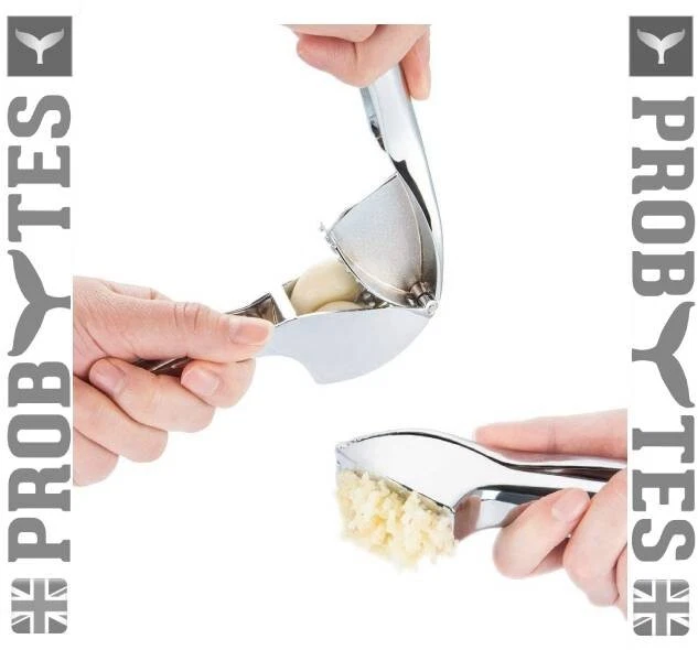 Stainless Steel Manual Garlic Press Ginger Squeezer Crusher Rocker Mincer Tool - Image 3 of 4