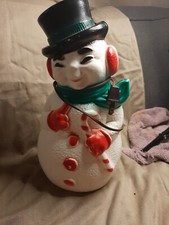 Vintage Christmas 16" Frosty the Snowman Blow Mold Light Up Made In USA