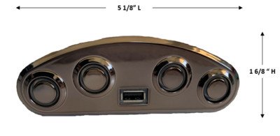 Mulin Electric Switch - MLSK35-B Left (L) 4 Button Power Recliner Switch + USB