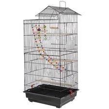 39" Roof Top Bird Cage w/Stand Tray Toys Flight Pet House for Parrot Cockatiel 