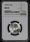 1953 S Washington Quarter 25c NGC MS 65 | Uncirculated UNC BU