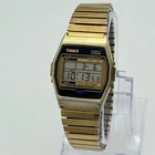 Vintage 1992 Men's TIMEX Gold Tone Digital Chronograph Alarm Watch, Works, 34mm