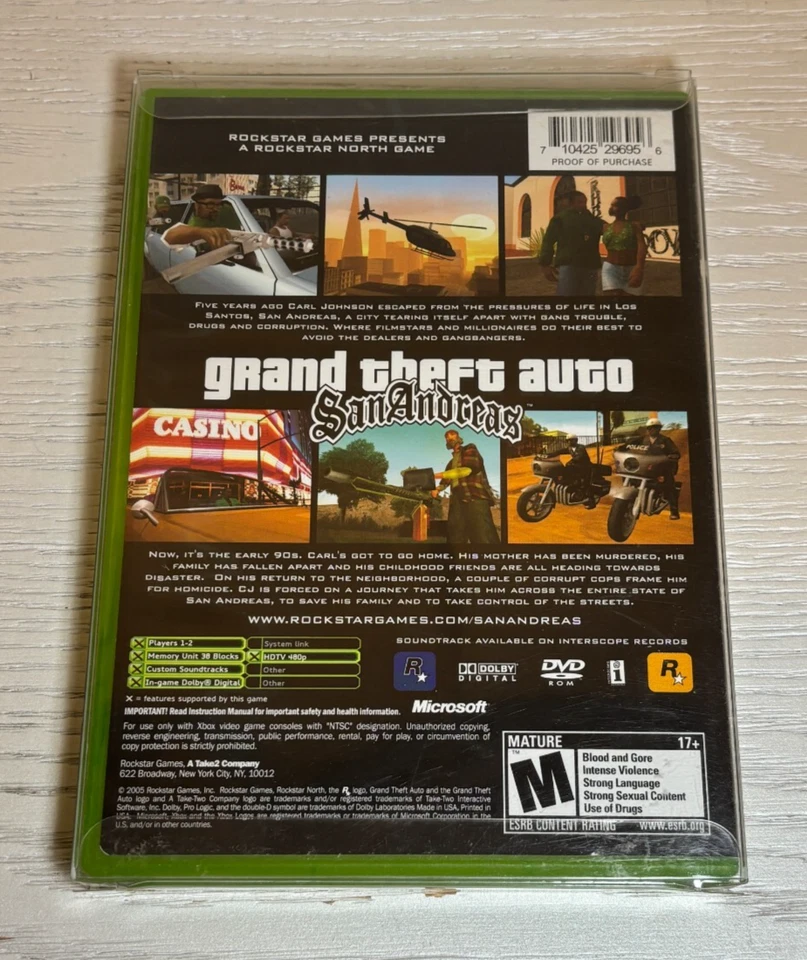 Grand Theft Auto: San Andreas (Xbox) Brand New In Plastic Package Open Box - Image 2 of 4