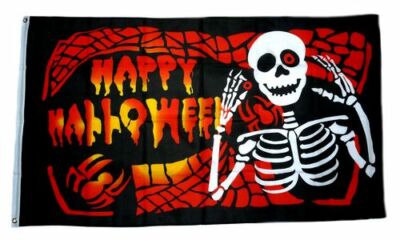Flagge / Fahne Happy Halloween Skelett Hissflagge 90 x 150 cm