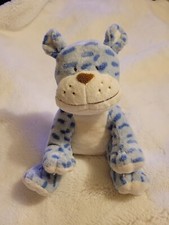 RARE Toys "R" Us Animal Alley Plush Blue Spotted Cat Leopard Cheetah 11  Sitting