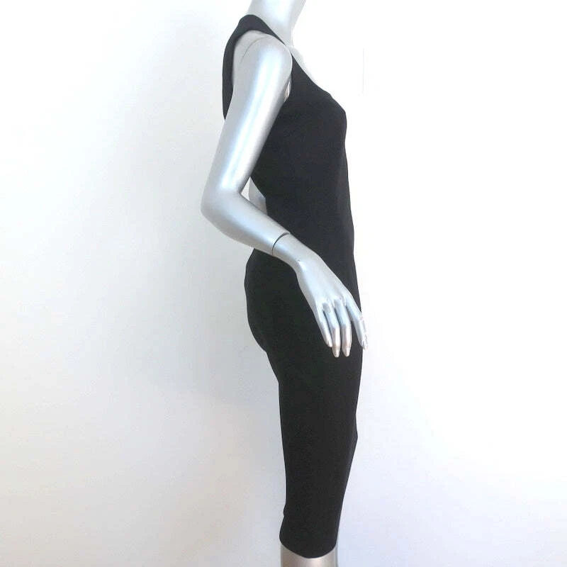 Vestido Dolce & Gabbana Sin Mangas Negro Elástico Lana Talla 40 Funda Cuello Cuadrado Foto 2 de 4