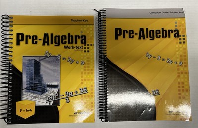Abeka Pre-Algebra Teacher Key and Solution Key Curriculum Guide