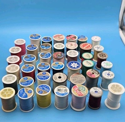 Lot of 100 Spools of General Sewing Thread Assorted Colors Some On Wood Spools