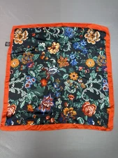 Saks Fifth Avenue Square Scarf Floral Print 26”x26” Small Scarf Bandanna
