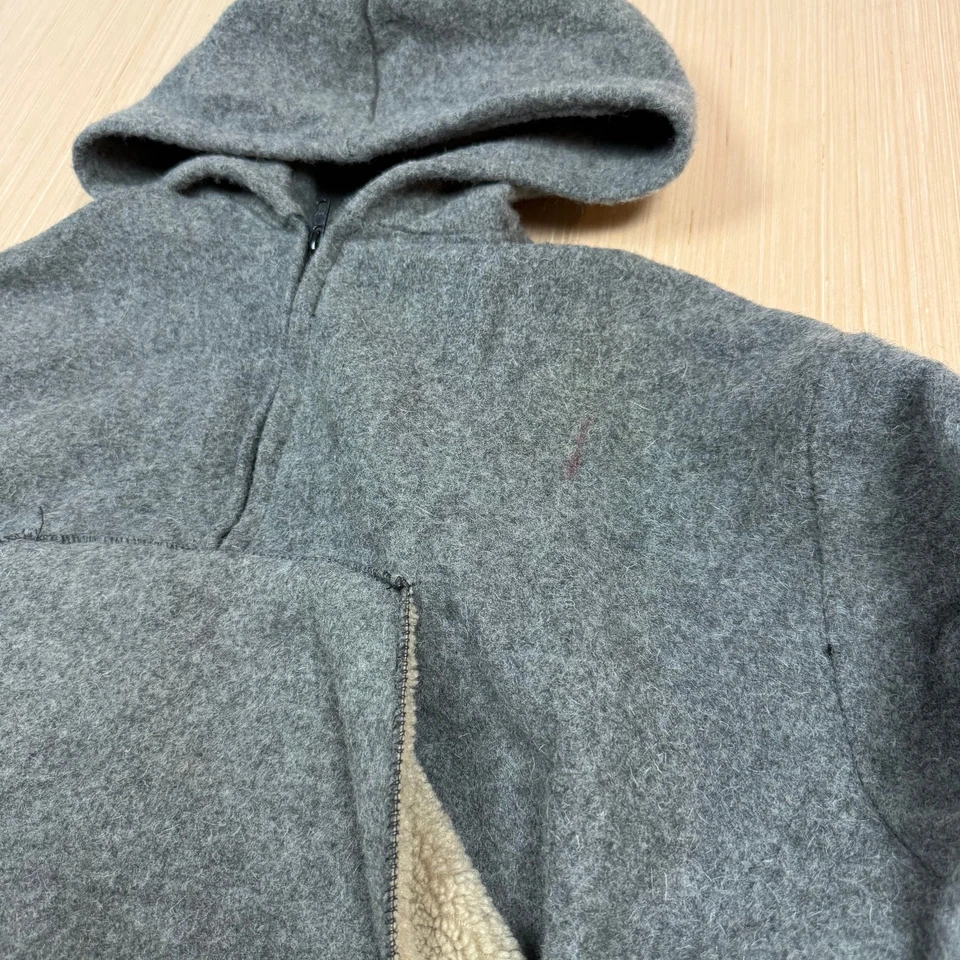 Vintage Wool Poncho Hooded Quarter Zip XL Army Surplus Jacket Long Oversized - Image 4 of 4