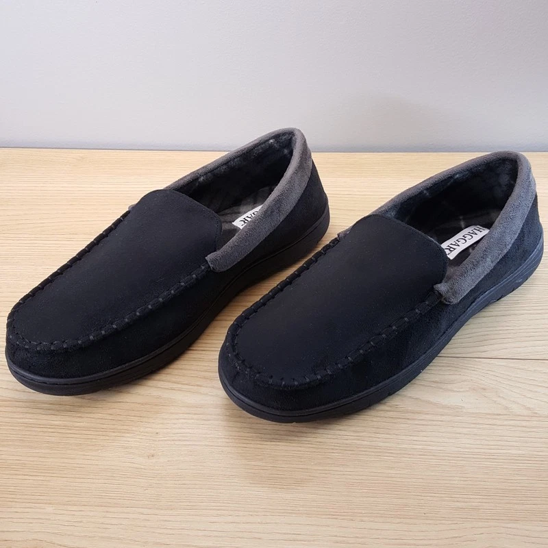 Black Moccasin Slippers for Men for sale | eBay display picture 3