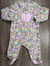 Baby Girl Clothes Child Mine Carter's Preemie Floral Heart Footed Outfit