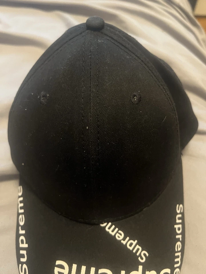 Supreme логотип черная шляпа/кепка головной убор (размер один размер регулировки) - Изображение 2 из 4