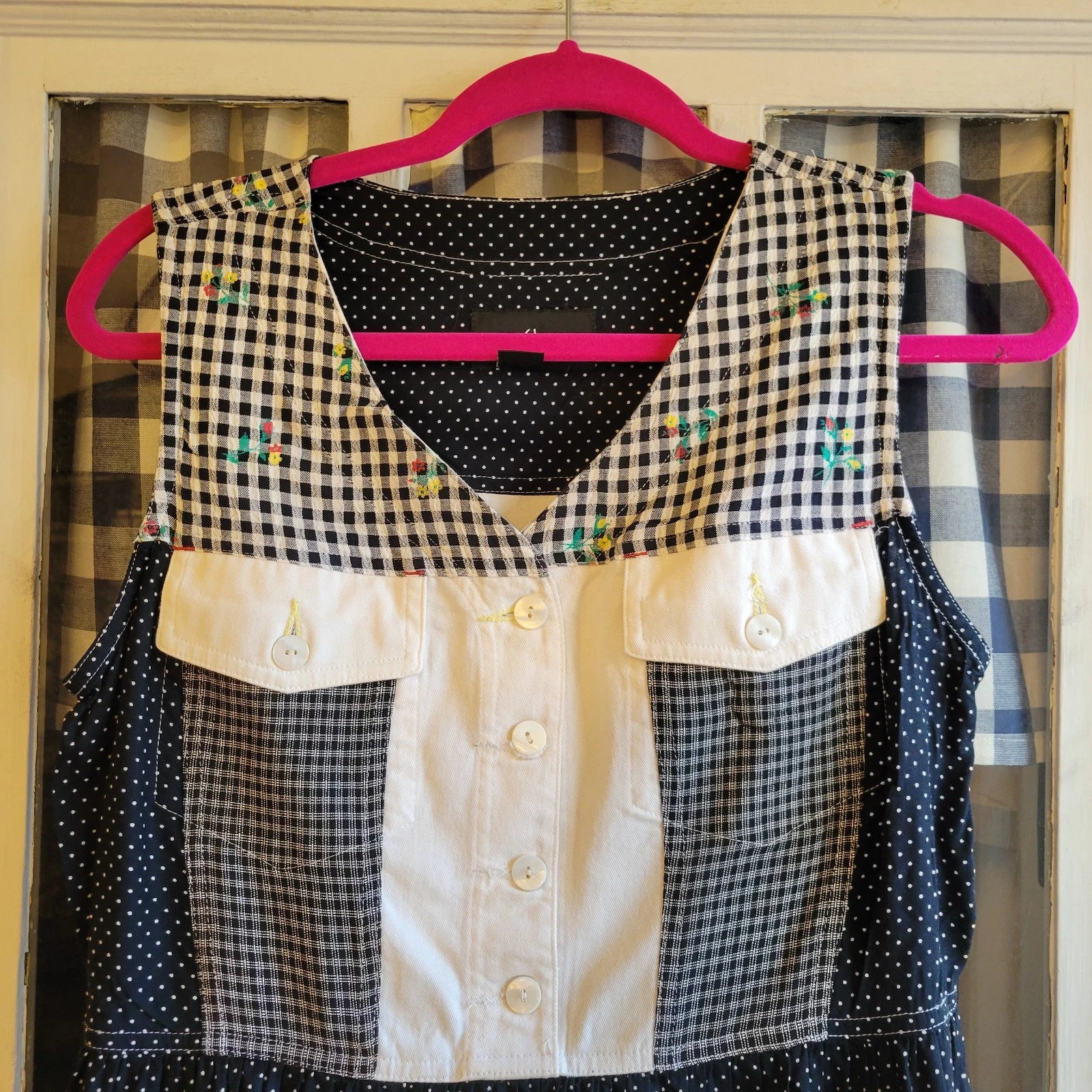 VETEMENTS Maxi abito donna Carole Miller Sport blu navy e bianco a pois taglia 4 vintage