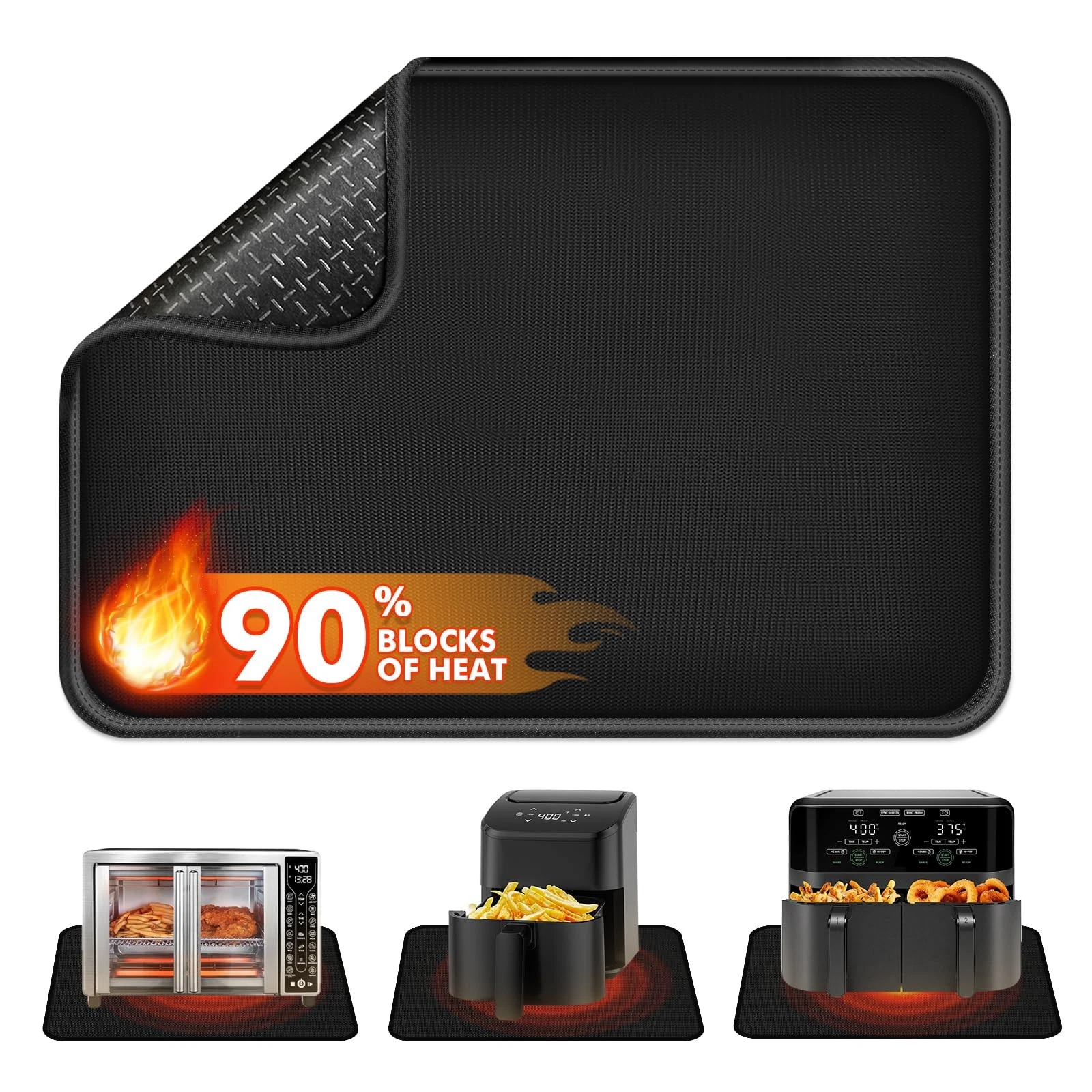 Heat Resistant Mats for Countertop 24x16in, 2mm Heat Resistant Mat for Air Fr...