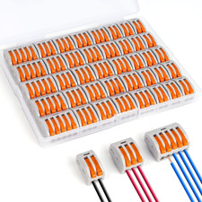 Flintronic 40Pcs Lever-Nut Wire Connectors, 2/3/5-Port Compact Electrical Connec