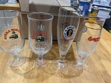BEER GLASSES VARIOUS X8 BUDVAR, BIERRA MORETTI