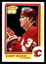 1986 OPC O-Pee-Chee Hockey #166 Carey Wilson Signed Autograph (no COA)