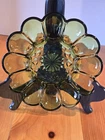 Vintage Anchor Hocking Round 10" Dark Green Glossy Egg Plate