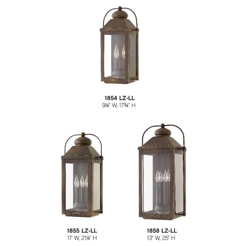 Hinkley Lighting 1854-LL Anchorage 2 Light 17-3/4" Tall Heritage - Aged Zinc - Picture 3 of 10