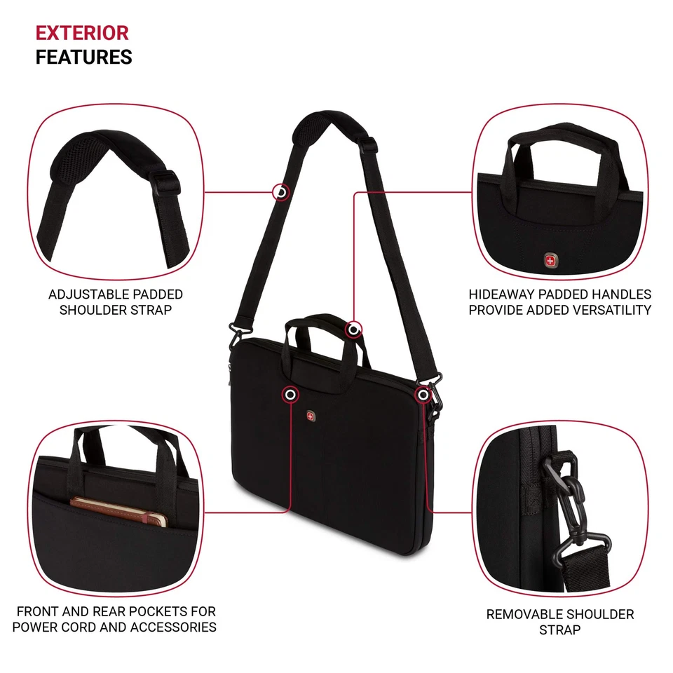 Estuche delgado ultra para computadora Legacy de 15,6 pulgadas, negro, talla única Foto 3 de 4