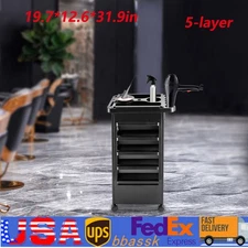 Beauty Salon Spa Styling Station Trolley Equipment Rolling Storage Tray Cart