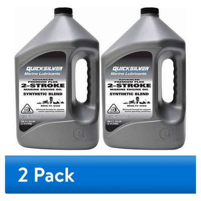 [2 PACK] Quicksilver Premium Plus 2-Stroke Synthetic Blend Oil 1 Gal