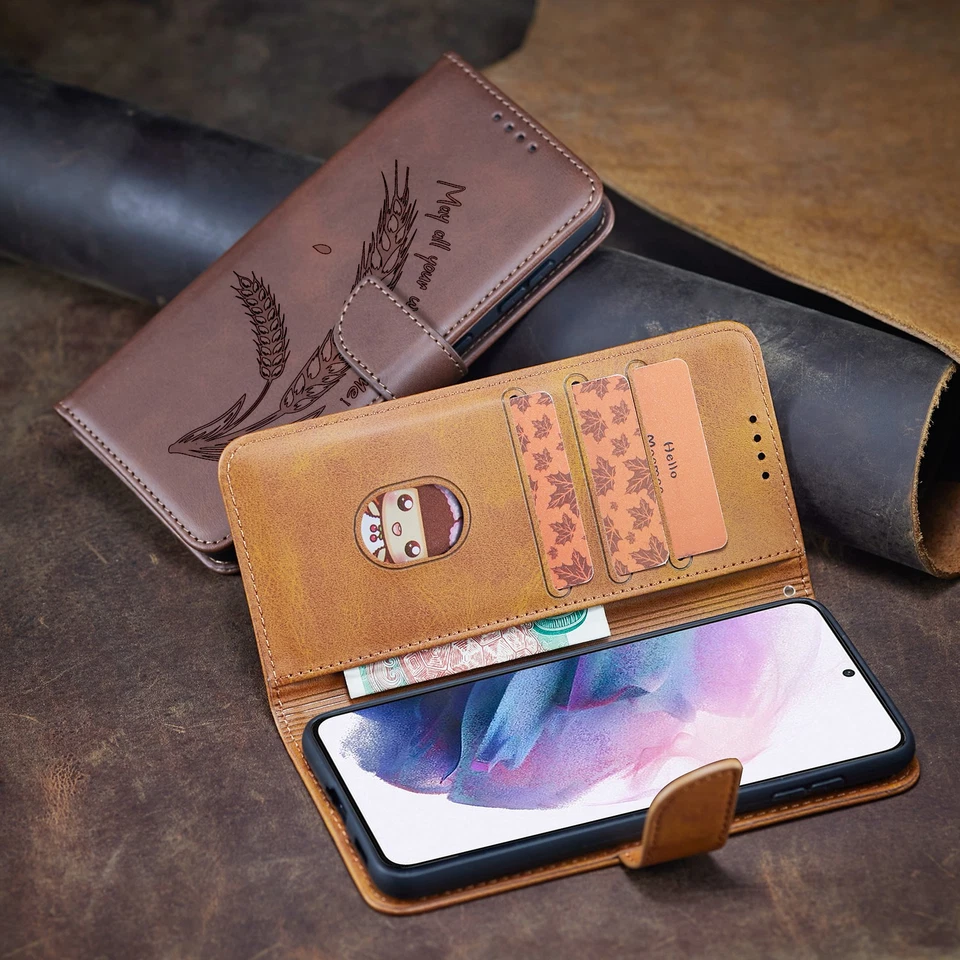 For OnePlus 13T 13s Luxury Wheat Ear Pressed Flip Leather Wallet Card Cover Case - Image 3 of 4