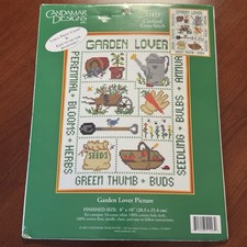 Candamar Designs Garden Lover Counted Cross Stitch Kit Picture 8 x 10 Finished