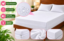Waterproof Mattress Encasement Bed Bug Dust Mite Proof Hypoallergenic Cover