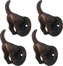 , 100% Cast Iron Dog Tail Heavy Duty Hooks, Key Holder, Coat Decorative Hooks fo