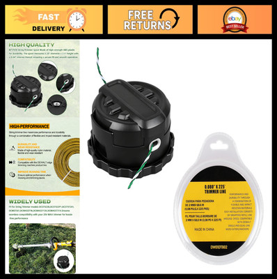 Quickfeed String Trimmer Head & 225ft Trimmer Line Replacement for Cordless Trim