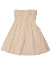 ZARA Womens Strapless Dress UK 4 XS Off White BZ16