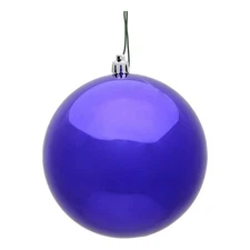 Vickerman 10" Contemporary Plastic Ball Ornament in Shiny Purple