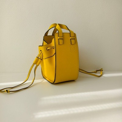 LOEWE Hammock mini yellow cowhide hammock bag with diagonal cross