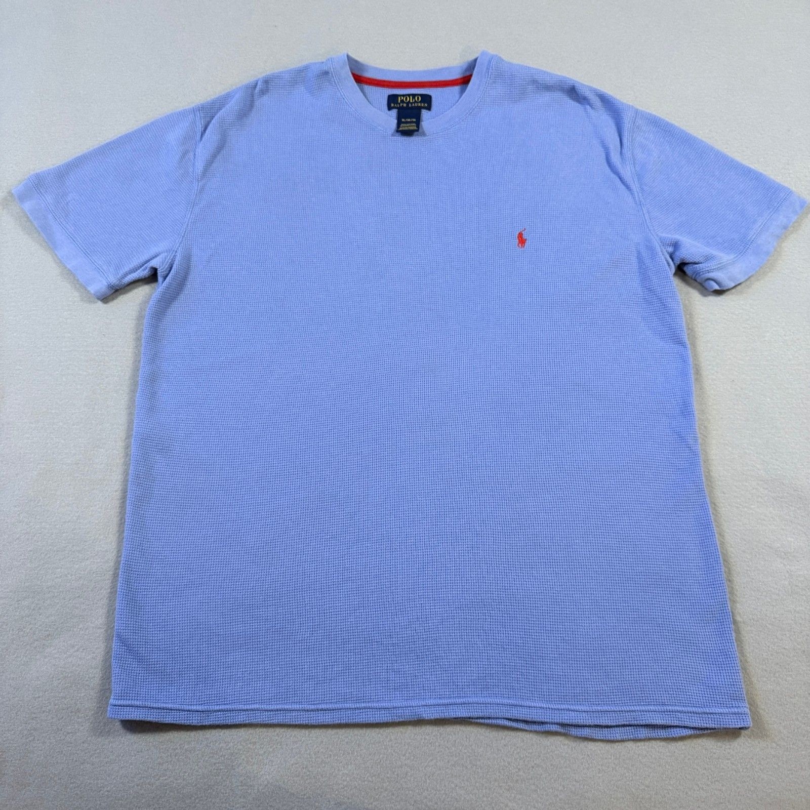 Polo Ralph Lauren maglietta termica manica corta blu chiaro XL pony 100% cotone